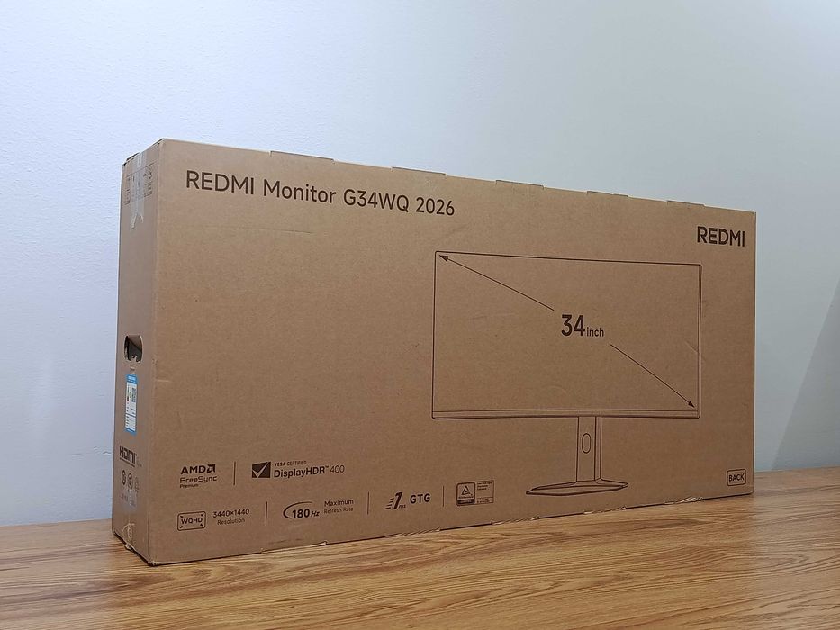 Redmi 34″ G34WQ Curved Gaming, 180z, 1mc, UHD (3440 х 1440), HDMI+DP