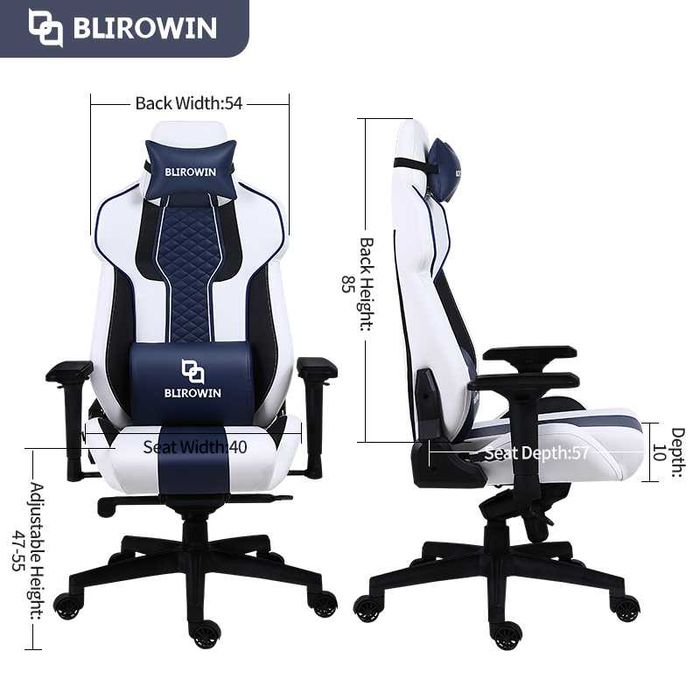 Scaun ergonomic pentru gaming sau birou, Blirowin®, suport lombar