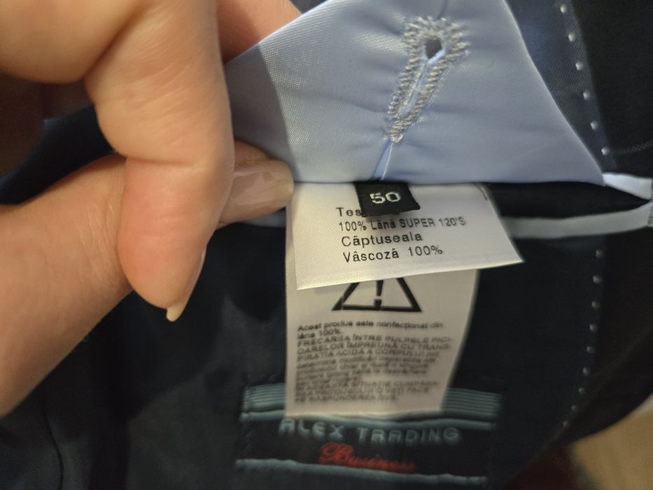 Costum sacou si pantalon din lana masura 50