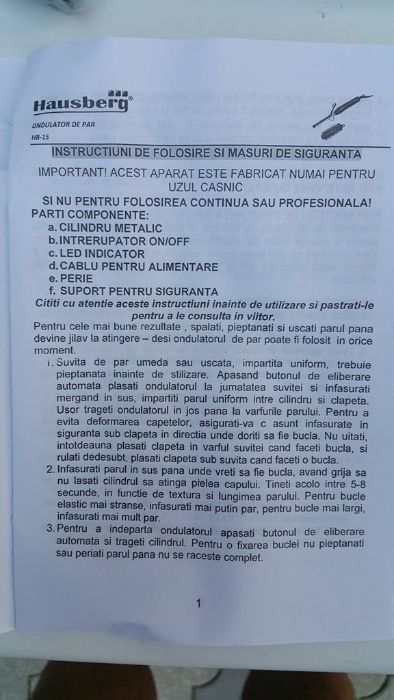 Ondulator de par NOU Hausberg HB-15W are perie cu rotire 360 grade