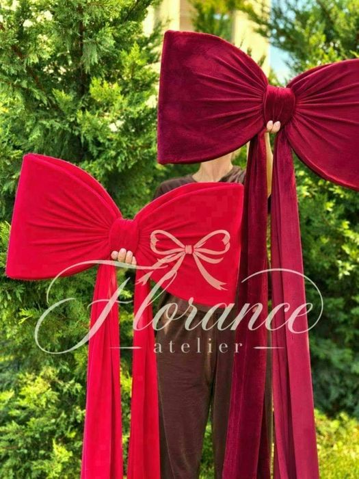 Decor elegant pentru Crăciun funda gigant catifea