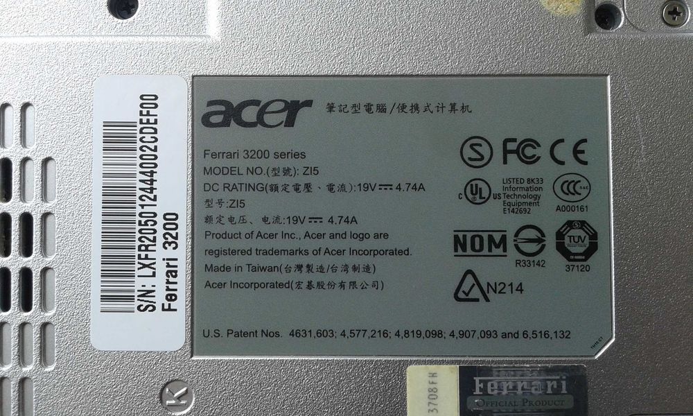 Лаптоп/Laptop Acer Ferrari 3200 15.0"