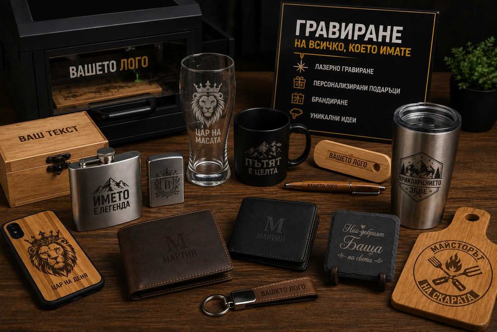 Рекламни изделия / Печат на тениски, чаши, шапки, чанти / Гравиране