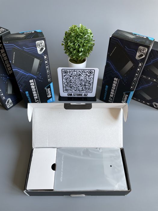 Внешний корпус для HDD/SSD 2.5" и 3.5" SATA с кабелем и питанием