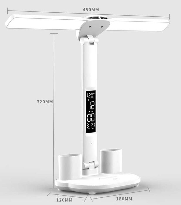 Настольная  лампа с аккум. 4в1 - светильник, часы, термометр, ночник