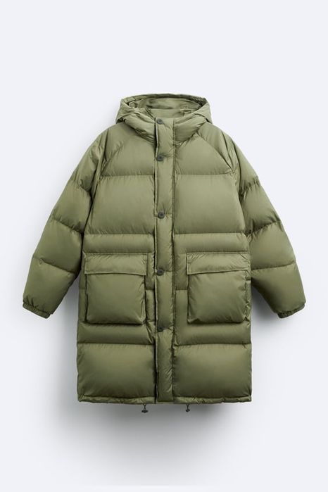 Geacă nouă, puf+pene, Zara, XL