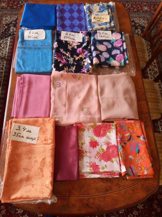 Шикарные цветные ткани в отрезах по 20 тыс за 1 метр