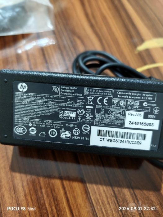 Оригинальный блок питания HP 65W USB Type-C (TPN-AA03)