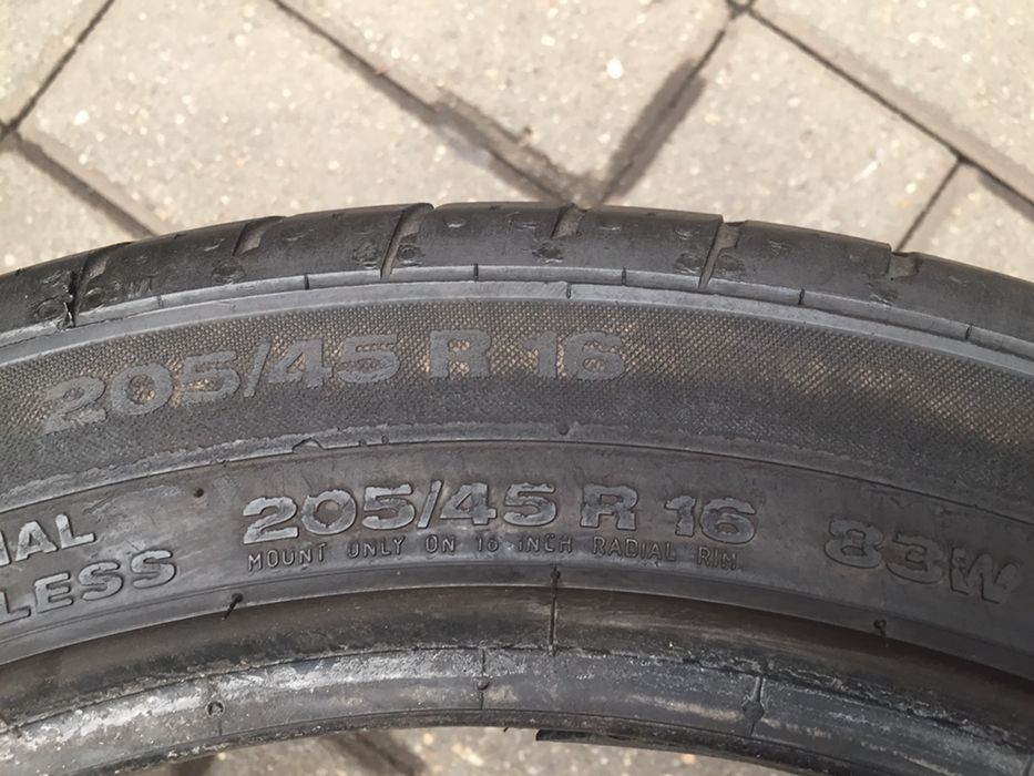 205/45/16 летние шины б/у из Германии