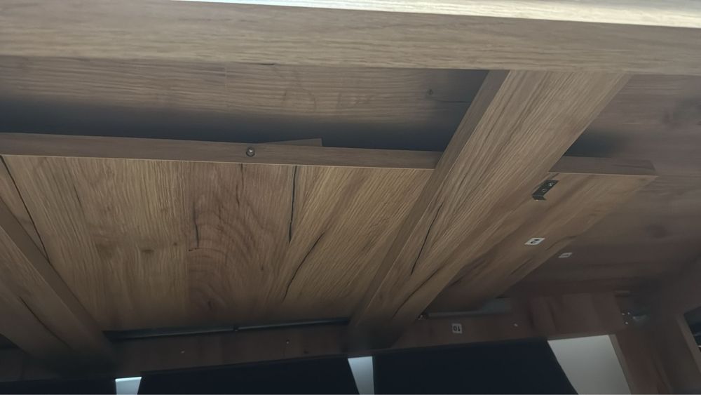 Masă 90x160 stejar sălbatic închis, vine cu cele 2 extensii
