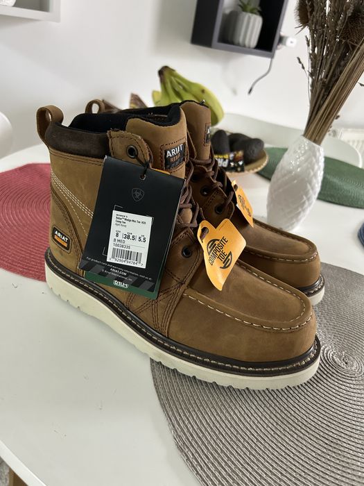 ARIAT Women's Rebar Wedge Moc Toe H20 Aged Honey, marimea 38,5