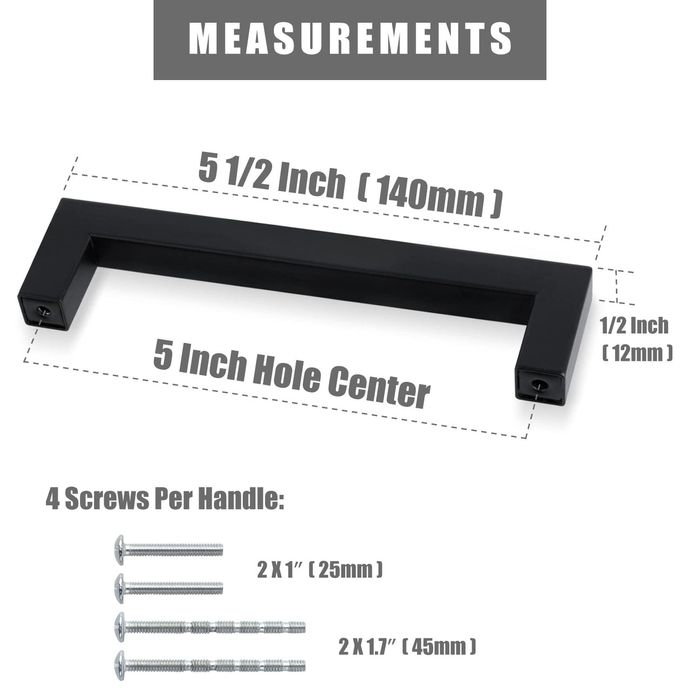 Масивни Черни мебелни дръжки, 140мм, 160мм