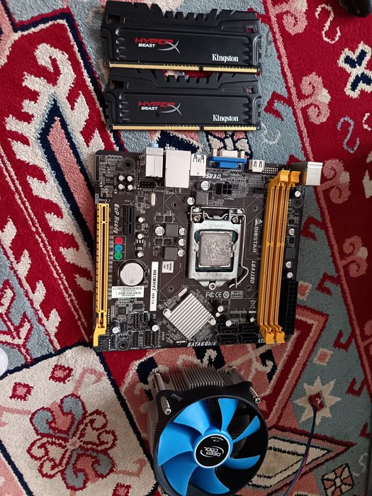 Продам комплект проц материнка кулер и озу