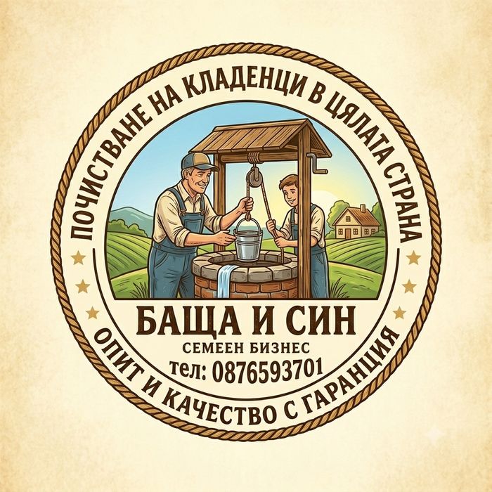 Ръчно почистване на кладенци и ремонт на помпи – Баща и Син