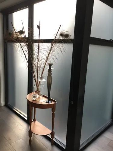 Матирующая пленка на окна.

С ее помощью вы сможете изменить привычный