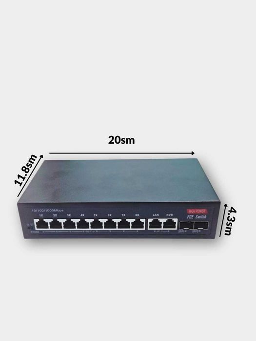 POE switch (GB) 8PORT, 2UPLINK, 2SFP / Пое свитч ГБ 8 порт 2 СФП