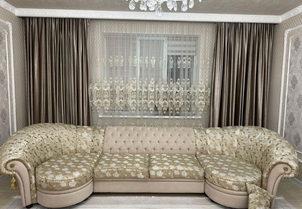 Элегантные шторы с тюлем в классическом стиле