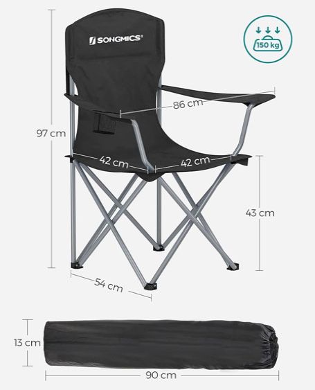 Комплект от 2 сгъваеми къмпинг стола