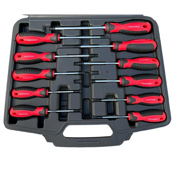 НЕМСКИ Отвертки торкс Комплект 11 Части ROCKFORCE + ЛЕД ФЕНЕР