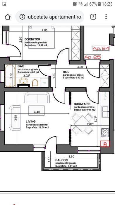 Apartament 2 camere Subcetate Sanpetru