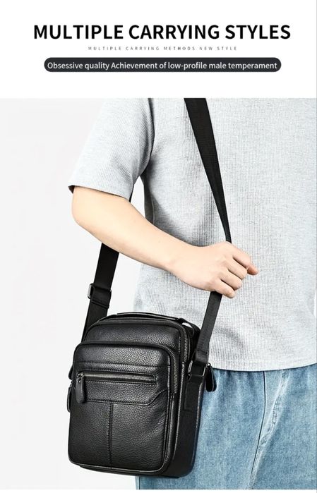 Мъжка работна кожена чанта/Голяма, красива и елегантна -20% Промоциия!