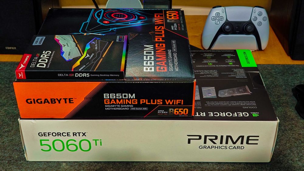 Новый Комплект Asus Prime RTX5060Ti 8G+Gigabyte B650+TeamGroup 2x8GBD5