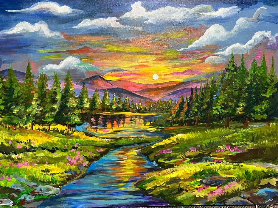 Картина, пейзаж 70×50 см