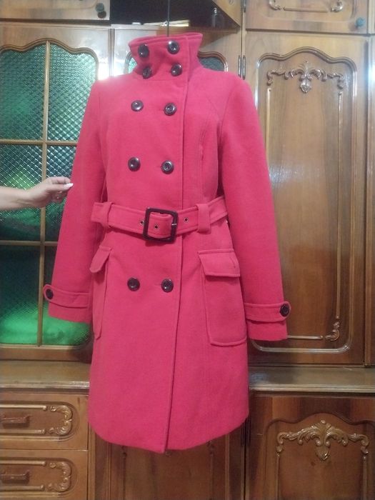 Пальто кашемировое,красное