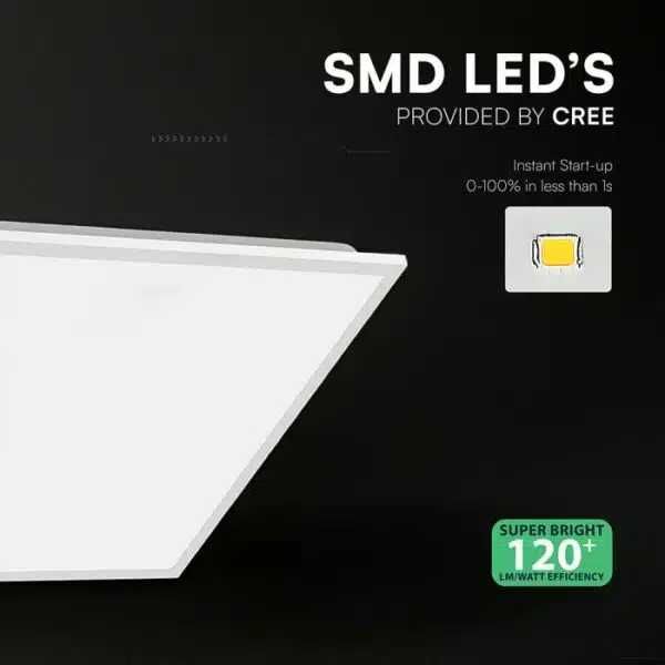 LED Панел 40W 4800lumen V-tac с CREE диоди и 6г гаранция 60×60см за скрит монтаж (за растер) в 4000к или 6400к