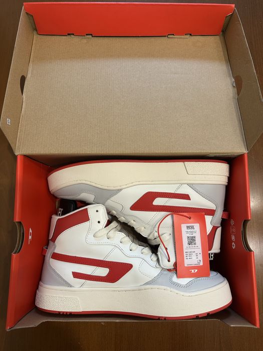 Diesel S-Ukiyo Mid red/white-sneakers