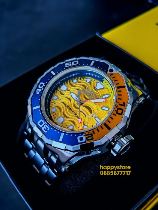 INVICTA Wave Yellow 52 mm, Инвикта нов ръчен часовник