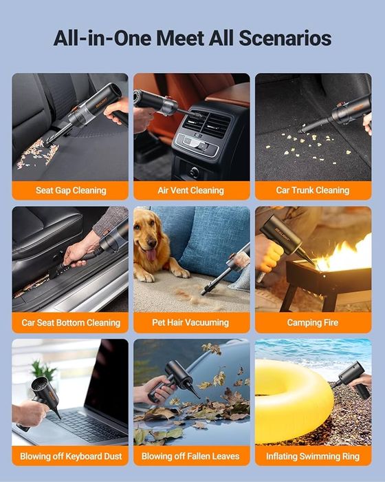 “SEALIGHT” VS02 преносима безжична автомобилна прахосмукачка