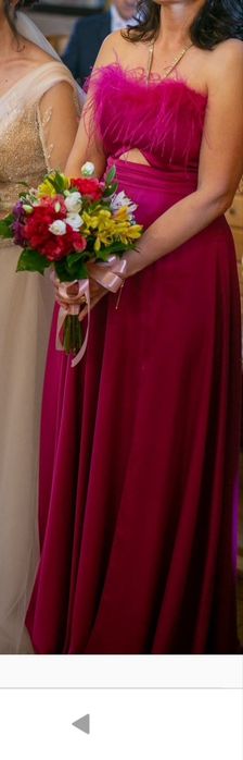 Rochie eleganta lunga,culoare roz magenta