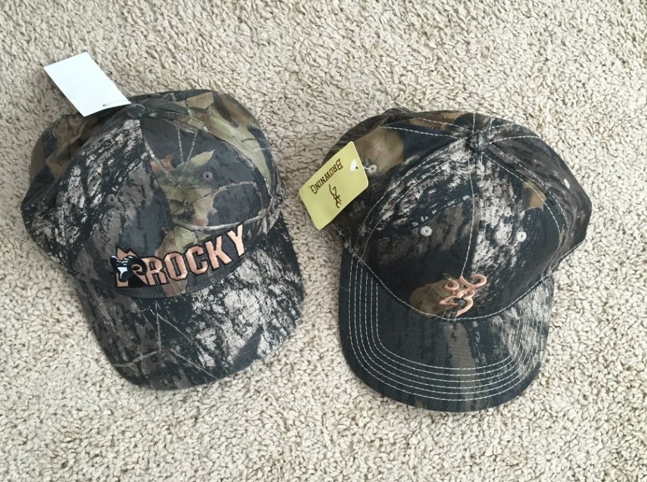 Спортно - риболовни камуфлирани шапки Rocky и Browning - 20 лв/бр