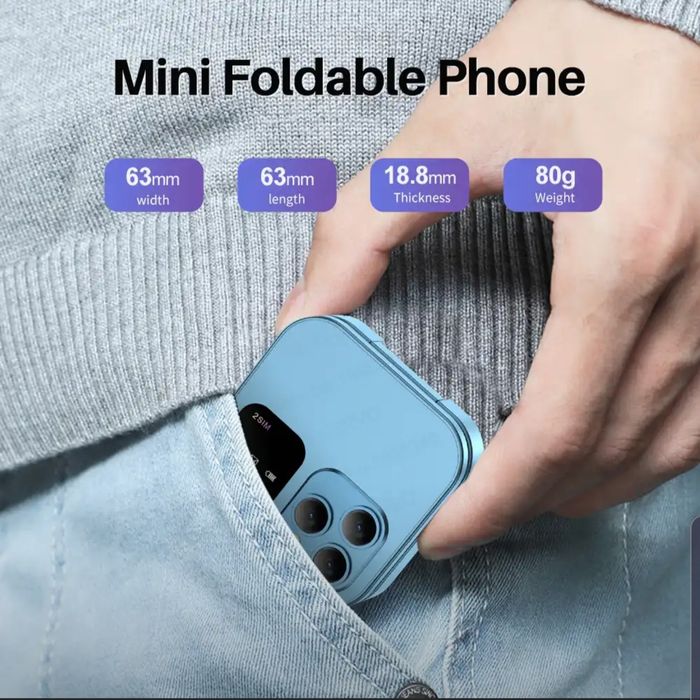 Отличный подарок мини раскладной телефон.