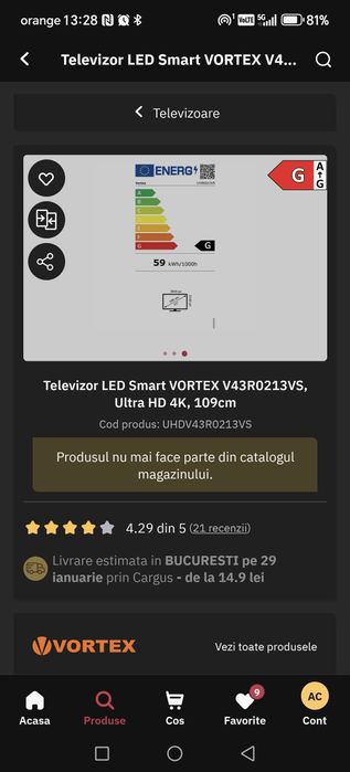 Smart TV 4k Vortex Amanet Crangasi Lazar 53976