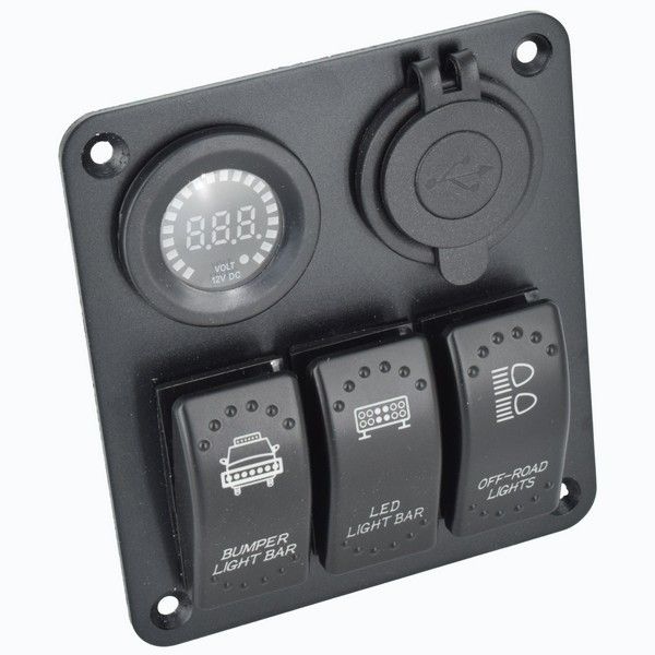 Panou Jeep ATV cu intrerupatoare Voltmetru 3 Intrerup. si USB cod4