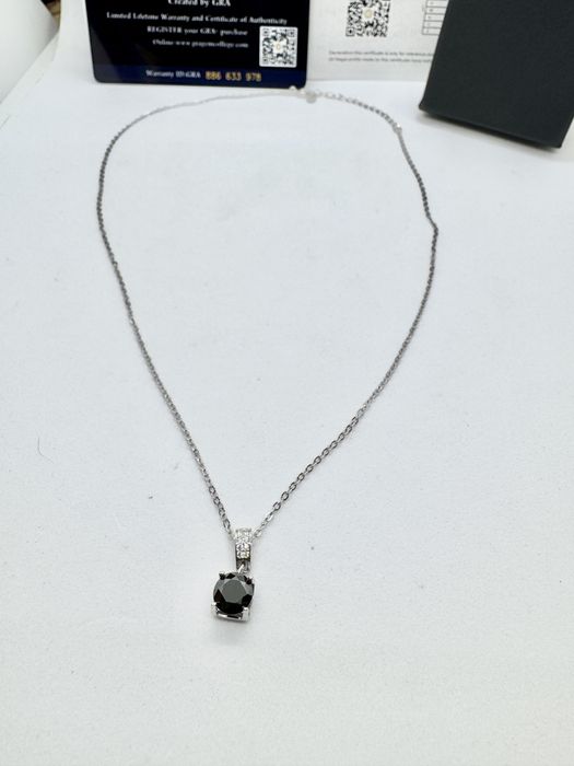 Сребърно колие с мойсанит (Диамант) 1 карат