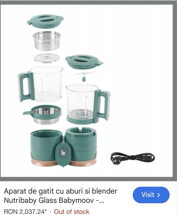 Nutribaby Glass Babymoov - aparat de gatit la aburi si blender