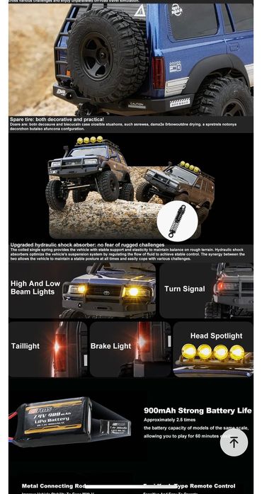 Automodel RC fms fcx18 rtr land cruiser lc80 Nouă în cutie