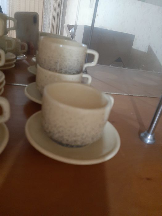 Комплект  чашки за кафе с чинийки, 12 бр.