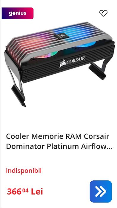 Cooler memorie RAM Corsair Dominator Platinum RGB