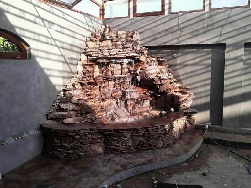 Строительство водопад ручей пруд с  светодиодной подсвет и пул упр