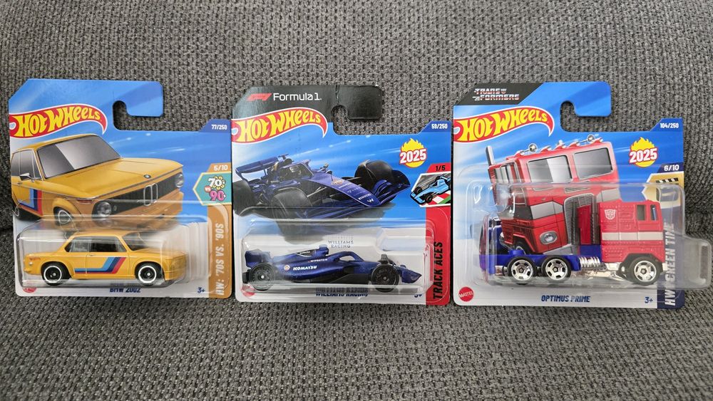 Hot Wheels BMW 2002, F1 Wiliams racing, Optimus Prime