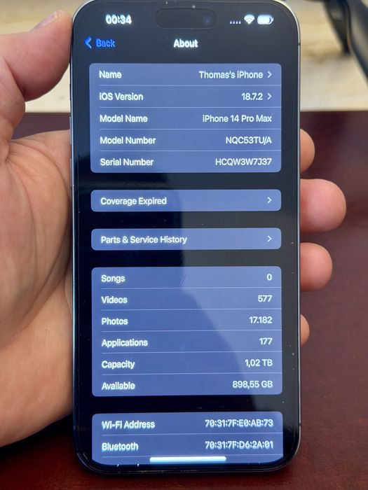 Apple Iphone 14 Pro Max, 1TB, Deep Purple, Bateria Nou, retea liber