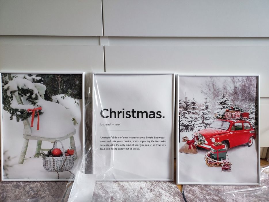 Коледни / Уникален комплект 3 броя арт фотографии/снимки/картини (не с