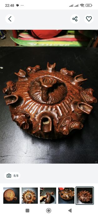 Vand opritor carti cuva pacii sculptata manual lemn masiv