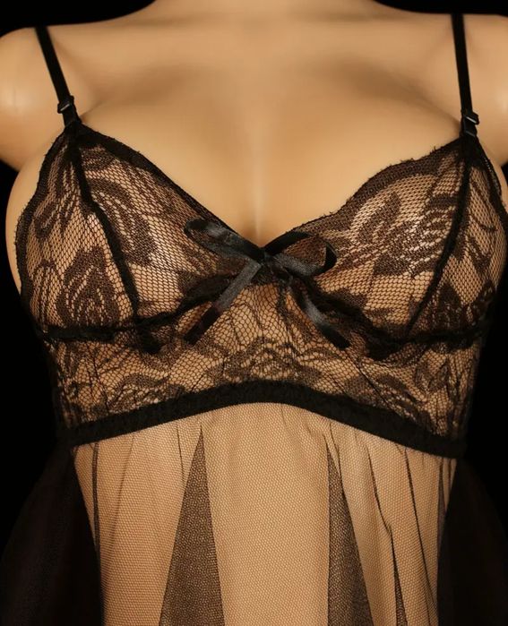 Еротична нощница черен цвят