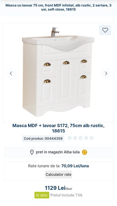 Mobilier baie ,masca cu lavoar