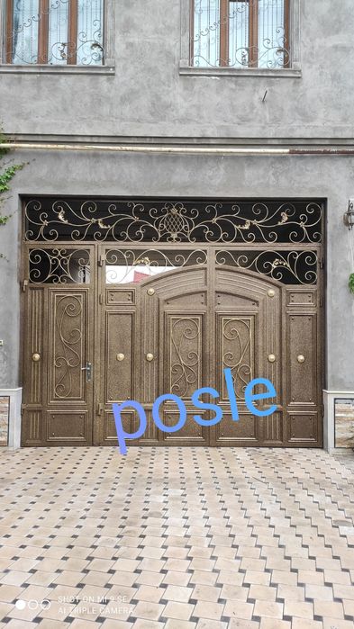Покраска ворота решетки навес Darvoza Akva rom  boyash xizmati